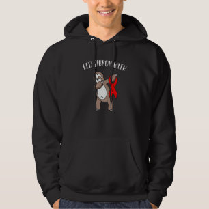 Dabbing Luiaard We dragen rood voor Red Ribbon Wee Hoodie