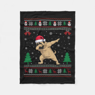 Dabbing Mastiff Dog Santa Hat Boys Meisjes Kinder  Fleece Deken