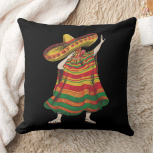 Dabbing Mexicaanse Poncho Cinco De Mayo Feestfeest Kussen