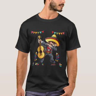 Dabbing Mexican Mariachi with Guitar Cinco de Mayo T-shirt