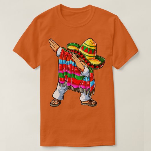 Dabbing Mexican Poncho Cinco de Mayo Boys Mannen D T-shirt (Design voorkant)