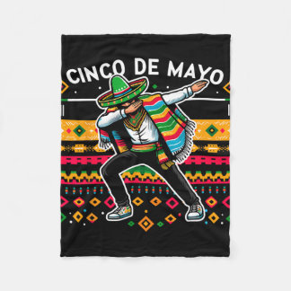 Dabbing Mexican Poncho Cinco De Mayo Fiesta 4  Fleece Deken