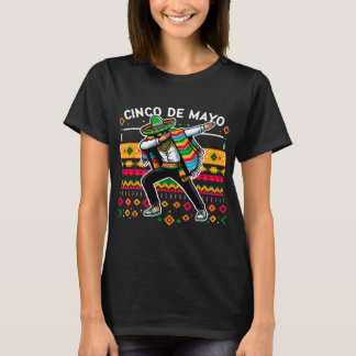 Dabbing Mexican Poncho Cinco De Mayo Fiesta 4  T-shirt