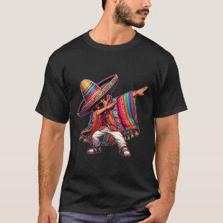 Dabbing Mexican Poncho Cinco De Mayo Men Sombrero  T-shirt