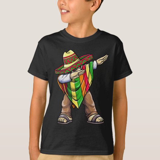 Dabbing Mexican Poncho Cinco De Mayo T-shirt (Voorkant)