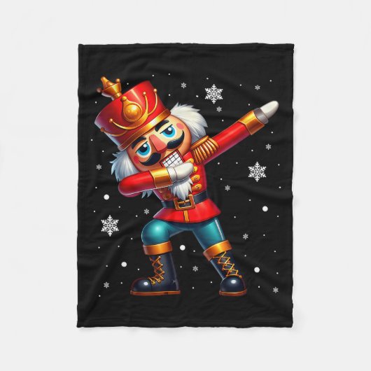 Dabbing Notenkraker Kerst Kostuum Matching Fami Fleece Deken (Voorkant)