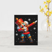 Dabbing Nutcracker Christmas Costume Matching Fami Kaart (Gele Bloem)