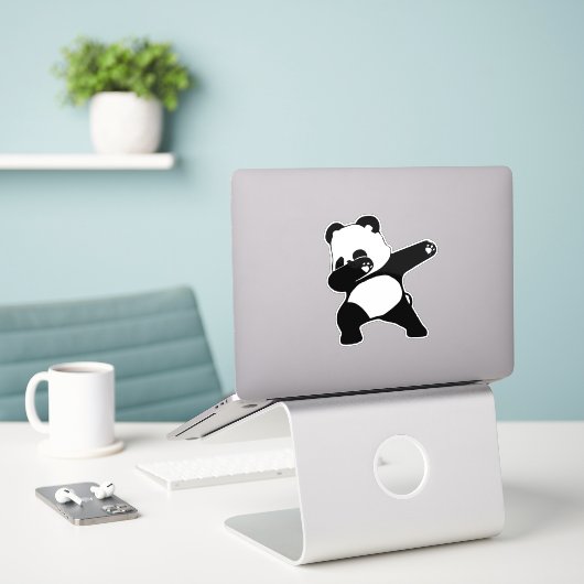 Dabbing Panda, Funny Panda dab dans Sticker (Laptop op bureau)