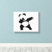 Dabbing Panda, Grappige Panda dab dans Canvas Afdruk (Insitu (Houten vloer))