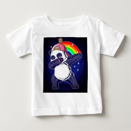 Dabbing Panda Rainbow Vibes" T-shirt bébé & enfant (Devant)