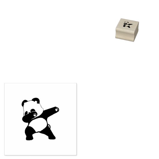 Dabbing Panda Rubberstempel (Gestempeld)