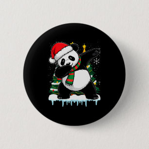 Dabbing Panda Sinterklaas Kerst Kinderen Jongens M Ronde Button 5,7 Cm