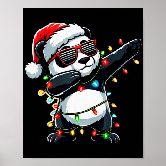Dabbing Panda Xmas For Kids Boys Girl Panda Lover Poster (Voorkant)