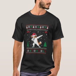 Dabbing Papillon Dog Santa Hat Boys Meisjes Kinder T-shirt