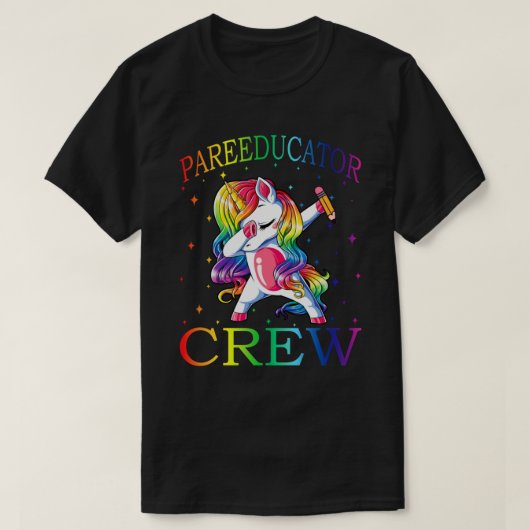 Dabbing PARAEDUCATOR Crew Unicorn Tshirt 1er jour (Design devant)