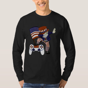 Dabbing Patriotic Gamer 4 juli Video Game Con T-shirt