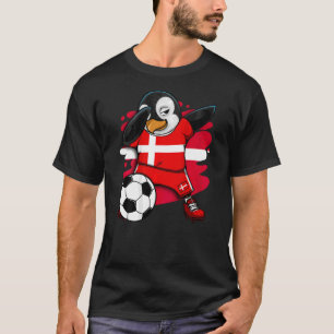 Dabbing Penguin Denmark Soccer Fans Jersey Footbal T-shirt