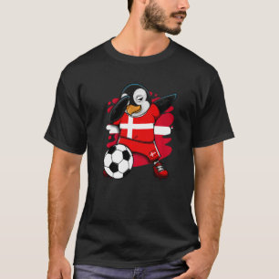 Dabbing Penguin Denmark Soccer Fans Jersey Footbal T-shirt