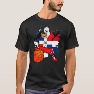 Dabbing Penguin Dominicaanse Republiek Basketball T-shirt