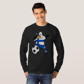 Dabbing Penguin Finland Soccer Fans Jersey Footbal T-shirt (Voorkant volledig)