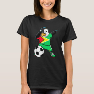 Dabbing Penguin Guyana Soccer Fans Jersey Flag Foo T-shirt