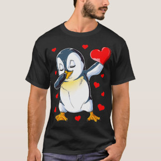 Dabbing Penguin Heart Valentijnsdag Boys Girls T-shirt