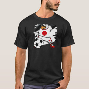 Dabbing Penguin Japan Soccer Fans Jersey Flag Foot T-shirt