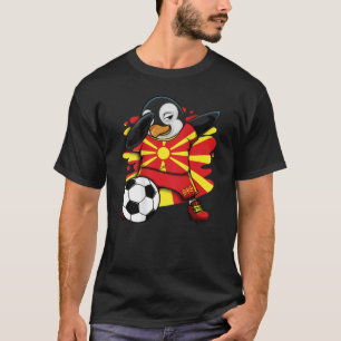Dabbing Penguin Macedonië Soccer Fans Jersey Footb T-shirt