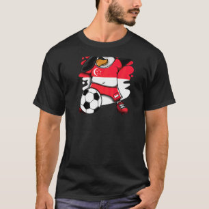 Dabbing Penguin Singapore Soccer Fans Jersey Footb T-shirt
