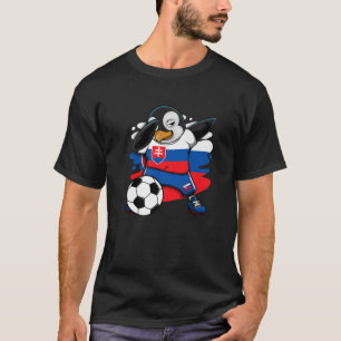 Dabbing Penguin Slovakia Soccer Fans Jersey Footba T-shirt