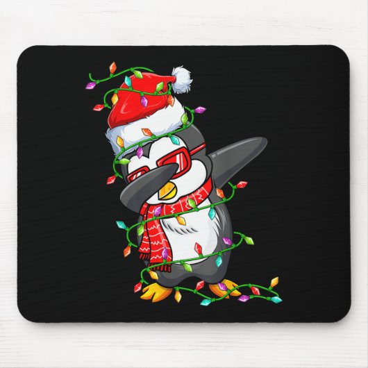Dabbing Penguin Wearing Santa Hat - Penguin Lover Muismat (Voorkant)
