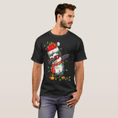 Dabbing Penguin Wearing Santa Hat - Penguin Lover T-shirt (Voorkant volledig)