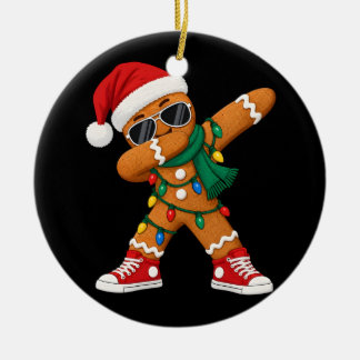 Dabbing Peperkoek Kerst Grappig Kerstmis Dab Jonge Keramisch Ornament