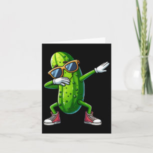 Dabbing Pickle Dancing Cucumber Lover Funny Pickle Kaart