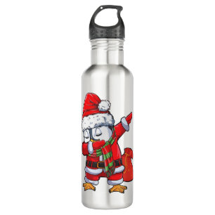 Dabbing pinguin santa claus costuum kerstcadeau waterfles 