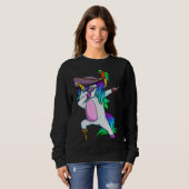 Dabbing Pirate Magical Rainbow Unicorn  Halloween Trui (Voorkant volledig)