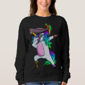 Dabbing Pirate Magical Rainbow Unicorn  Halloween Trui (Voorkant)