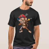 Dabbing Pirate Monkey Halloween T-shirt (Voorkant)