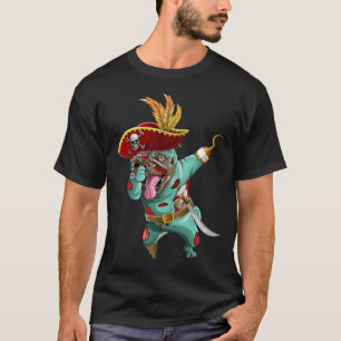 Dabbing Pirate Zombie Pug Schattigee Halloween Pug T-shirt