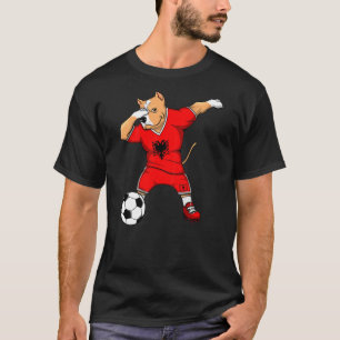 Dabbing Pitbull Albanië Voetbalfans T-shirt Albani