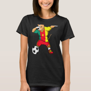 Dabbing Pitbull Hond Kameroen Voetbalfans Jersey F T-shirt