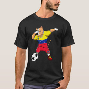 Dabbing Pitbull Hond Venezuela Voetbalfans Jersey T-shirt