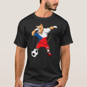 Dabbing Pitbull Tsjechië Soccer Fans Jersey T-shirt