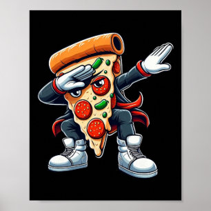 Dabbing Pizza Jongens Meisjes Peuter Dancing Poster