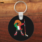 Dabbing Poodle Dog Italy Ice Hockey Fans Jersey Wi Sleutelhanger (Voorkant)