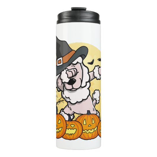 Dabbing Poodle Halloween Thermosbeker (Voorkant)