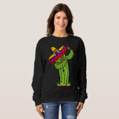 Dabbing Prickly Cactus with mexican sombrero hat Trui (Voorkant volledig)