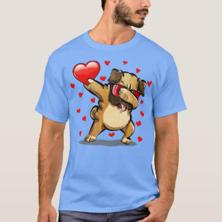 Dabbing Pug Sunbril Heart Love Valentijnsdag D T-shirt