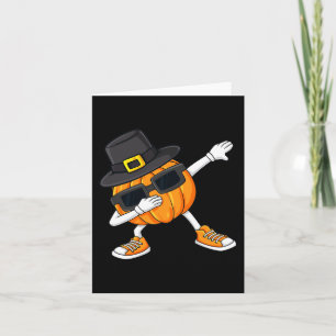 Dabbing Pumpkin Pilgrim Thanksgiving Day Boys Girl Kaart