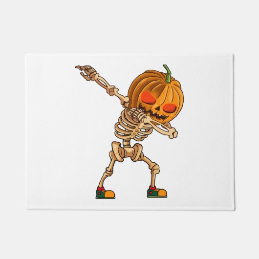 Dabbing Pumpkin - Scary Skeleton Costume - Funny H Deurmat (Voorkant)